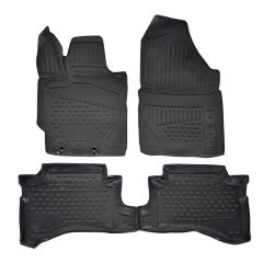 Tapis De Sol En Caoutchouc 3D Exclusive Compatible Avec Toyota Yaris depuis 2020, Système de Fixation, Bord Haut, Noir, Antidérapant, Toutes Saisons