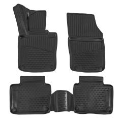 Tapis De Sol En Caoutchouc 3D Exclusive Compatible Avec Volvo V90 depuis 2016, Système de Fixation, Bord Haut, Noir, Antidérapant, Toutes Saisons