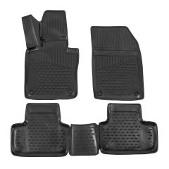 Tapis De Sol En Caoutchouc 3D Exclusive Compatible Avec Volvo XC60 depuis 2017, Système de Fixation, Bord Haut, Noir, Antidérapant, Toutes Saisons