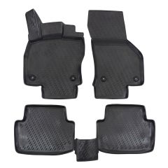 Tapis De Sol En Caoutchouc 3D Exclusive Compatible Avec Volkswagen Passat B8 depuis 2014, Système de Fixation, Bord Haut, Noir, Antidérapant, Toutes Saisons