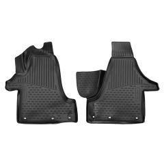 Tapis De Sol En Caoutchouc 3D Exclusive Compatible Avec Volkswagen Carawelle / Trans-Porter / Multivan T6 2015-2019, Système de Fixation, Bord Haut, Noir, Antidérapant, Toutes Saisons