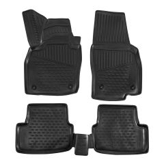 Tapis De Sol En Caoutchouc 3D Exclusive Compatible Avec Volkswagen Ibiza depuis 2017, Système de Fixation, Bord Haut, Noir, Antidérapant, Toutes Saisons