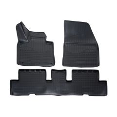 Tapis De Sol En Caoutchouc TPE Toutes Saisones Pour Citroen C4 Grand Picasso depuis 2014 / Grand Spacetourer depuis 2018, Système de Fixation, Bord Haut, Noir, Antidérapant, Toutes Saisons