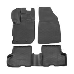 Tapis De Sol En Caoutchouc TPE Toutes Saisones Pour Dacia Duster depuis 2018, Système de Fixation, Bord Haut, Noir, Antidérapant, Toutes Saisons