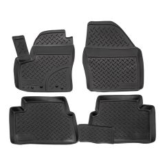 Tapis De Sol En Caoutchouc TPE Toutes Saisones Pour Ford C-Max 2003-2010, Système de Fixation, Bord Haut, Noir, Antidérapant, Toutes Saisons