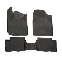 Tapis De Sol En Caoutchouc TPE Toutes Saisones Pour Kia Picanto depuis 2017, Système de Fixation, Bord Haut, Noir, Antidérapant, Toutes Saisons