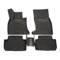 Tapis De Sol En Caoutchouc TPE Toutes Saisones Pour Kia Stinger depuis 2017, Système de Fixation, Bord Haut, Noir, Antidérapant, Toutes Saisons