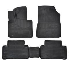 Tapis De Sol En Caoutchouc TPE Toutes Saisones Pour Kia Sorento depuis 2020 5 Posti, Système de Fixation, Bord Haut, Noir, Antidérapant, Toutes Saisons