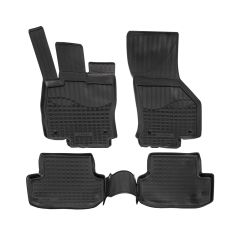 Tapis De Sol En Caoutchouc TPE Toutes Saisones Pour Seat Leon 3 2012-2020, Système de Fixation, Bord Haut, Noir, Antidérapant, Toutes Saisons