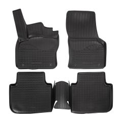 Tapis De Sol En Caoutchouc TPE Toutes Saisones Pour Skoda Kodiaq depuis 2016, Système de Fixation, Bord Haut, Noir, Antidérapant, Toutes Saisons