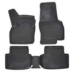 Tapis De Sol En Caoutchouc TPE Toutes Saisones Pour Skoda Kamiq depuis 2019, Système de Fixation, Bord Haut, Noir, Antidérapant, Toutes Saisons