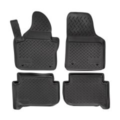 Tapis De Sol En Caoutchouc TPE Toutes Saisones Pour Volkswagen Touran 1 2003-2015, Système de Fixation, Bord Haut, Noir, Antidérapant, Toutes Saisons