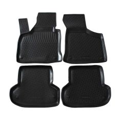 Tapis De Sol En Caoutchouc 3D Exclusive Compatible Avec Audi A3 2003-2012, Système de Fixation, Bord Haut, Inodore, Noir, Antidérapant, Toutes Saisons
