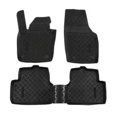 Tapis De Sol En Caoutchouc 3D Exclusive Compatible Avec Audi Q3 depuis 2015, Système de Fixation, Bord Haut, Inodore, Noir, Antidérapant, Toutes Saisons