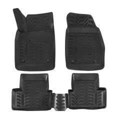 Tapis De Sol En Caoutchouc 3D Exclusive Compatible Avec Chevrolet Cruze 2009-2016, Système de Fixation, Bord Haut, Inodore, Noir, Antidérapant, Toutes Saisons