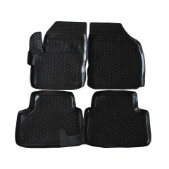 Tapis De Sol En Caoutchouc 3D Exclusive Compatible Avec Chevrolet Spark M200 2005-2012, Système de Fixation, Bord Haut, Inodore, Noir, Antidérapant, Toutes Saisons