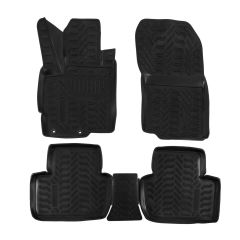 Tapis De Sol En Caoutchouc 3D Exclusive Compatible Avec Peugeot 4007 2007-2013, Système de Fixation, Bord Haut, Inodore, Noir, Antidérapant, Toutes Saisons