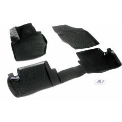 Tapis De Sol En Caoutchouc 3D Exclusive Compatible Avec Citroen C4 2010-2018, Système de Fixation, Bord Haut, Inodore, Noir, Antidérapant, Toutes Saisons