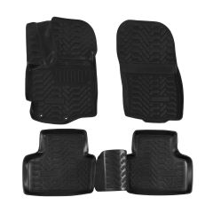 Tapis De Sol En Caoutchouc 3D Exclusive Compatible Avec Citroen C4 Aircross 2012-2017, Système de Fixation, Bord Haut, Inodore, Noir, Antidérapant, Toutes Saisons