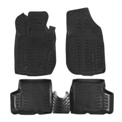 Tapis De Sol En Caoutchouc 3D Exclusive Compatible Avec Dacia Duster 4WD 2010-2014, Système de Fixation, Bord Haut, Inodore, Noir, Antidérapant, Toutes Saisons