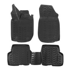 Tapis De Sol En Caoutchouc 3D Exclusive Compatible Avec Dacia Sandero Stepway 2 2012-2020, Système de Fixation, Bord Haut, Inodore, Noir, Antidérapant, Toutes Saisons