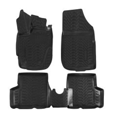 Tapis De Sol En Caoutchouc 3D Exclusive Compatible Avec Dacia Duster 2014-2017, Système de Fixation, Bord Haut, Inodore, Noir, Antidérapant, Toutes Saisons