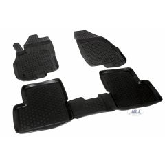 Tapis De Sol En Caoutchouc 3D Exclusive Compatible Avec Fiat Grande Punto 2006-2018, Système de Fixation, Bord Haut, Inodore, Noir, Antidérapant, Toutes Saisons