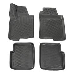 Tapis De Sol En Caoutchouc 3D Exclusive Compatible Avec Fiat Panda depuis 2012, Système de Fixation, Bord Haut, Inodore, Noir, Antidérapant, Toutes Saisons