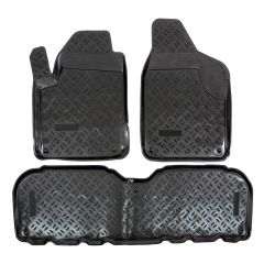 Tapis De Sol En Caoutchouc 3D Exclusive Compatible Avec Volkswagen Sharan 1995-2010 Modelle, Système de Fixation, Bord Haut, Inodore, Noir, Antidérapant, Toutes Saisons