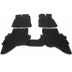 Tapis De Sol En Caoutchouc 3D Exclusive Compatible Avec Land Rover Ranger 2006-2012, Système de Fixation, Bord Haut, Inodore, Noir, Antidérapant, Toutes Saisons