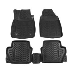 Tapis De Sol En Caoutchouc 3D Exclusive Compatible Avec Ford FIESTA depuis 2015, Système de Fixation, Bord Haut, Inodore, Noir, Antidérapant, Toutes Saisons