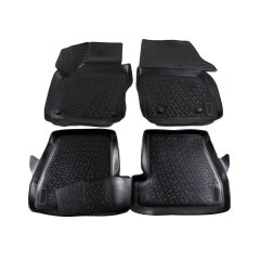 Tapis De Sol En Caoutchouc 3D Exclusive Compatible Avec Ford Focus 4 6 depuis 2018, Système de Fixation, Bord Haut, Inodore, Noir, Antidérapant, Toutes Saisons