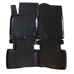 Tapis De Sol En Caoutchouc 3D Exclusive Compatible Avec Kia Cee'D 2006-2012, Système de Fixation, Bord Haut, Inodore, Noir, Antidérapant, Toutes Saisons