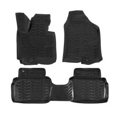 Tapis De Sol En Caoutchouc 3D Exclusive Compatible Avec Hyundai Ix35 2010-2015, Système de Fixation, Bord Haut, Inodore, Noir, Antidérapant, Toutes Saisons