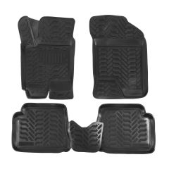 Tapis De Sol En Caoutchouc 3D Exclusive Compatible Avec Hyundai Getz 2002-2012, Système de Fixation, Bord Haut, Inodore, Noir, Antidérapant, Toutes Saisons