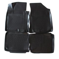 Tapis De Sol En Caoutchouc 3D Exclusive Compatible Avec Hyundai I40 depuis 2011, Système de Fixation, Bord Haut, Inodore, Noir, Antidérapant, Toutes Saisons