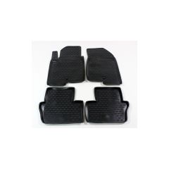 Tapis De Sol En Caoutchouc 3D Exclusive Compatible Avec Jeep Cherokee 2008-2013, Système de Fixation, Bord Haut, Inodore, Noir, Antidérapant, Toutes Saisons