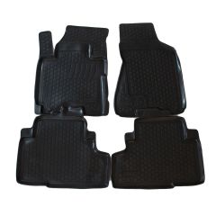 Tapis De Sol En Caoutchouc 3D Exclusive Compatible Avec Kia SPORTAGE 2004-2009, Système de Fixation, Bord Haut, Inodore, Noir, Antidérapant, Toutes Saisons