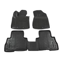 Tapis De Sol En Caoutchouc 3D Exclusive Compatible Avec Kia SORENTO depuis 2012, Système de Fixation, Bord Haut, Inodore, Noir, Antidérapant, Toutes Saisons