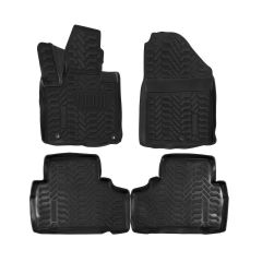 Tapis De Sol En Caoutchouc 3D Exclusive Compatible Avec Kia SORENTO 2015-2020, Système de Fixation, Bord Haut, Inodore, Noir, Antidérapant, Toutes Saisons