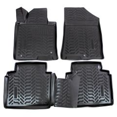 Tapis De Sol En Caoutchouc 3D Exclusive Compatible Avec Kia Optima 2016-2020 4pcs Modelle, Système de Fixation, Bord Haut, Inodore, Noir, Antidérapant, Toutes Saisons