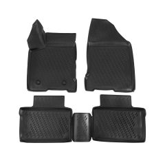 Tapis De Sol En Caoutchouc 3D Exclusive Compatible Avec Lada Lada Vesta depuis 2015, Système de Fixation, Bord Haut, Inodore, Noir, Antidérapant, Toutes Saisons