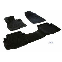 Tapis De Sol En Caoutchouc 3D Exclusive Compatible Avec Mazda 6 4P. Berlina depuis 2012, Système de Fixation, Bord Haut, Inodore, Noir, Antidérapant, Toutes Saisons