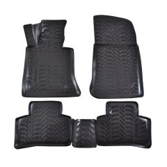 Tapis De Sol En Caoutchouc 3D Exclusive Compatible Avec Mercedes GLK X204 2008-2015, Système de Fixation, Bord Haut, Inodore, Noir, Antidérapant, Toutes Saisons