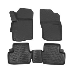 Tapis De Sol En Caoutchouc 3D Exclusive Compatible Avec Mitsubishi Lancer 2007-2017, Système de Fixation, Bord Haut, Inodore, Noir, Antidérapant, Toutes Saisons