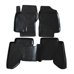 Tapis De Sol En Caoutchouc 3D Exclusive Compatible Avec Nissan Pathfinder 2005-2012, Système de Fixation, Bord Haut, Inodore, Noir, Antidérapant, Toutes Saisons