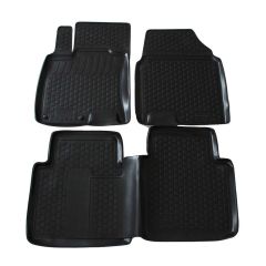 Tapis De Sol En Caoutchouc 3D Exclusive Compatible Avec Nissan Qashqai +2 2008-2014, Système de Fixation, Bord Haut, Inodore, Noir, Antidérapant, Toutes Saisons