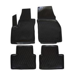 Tapis De Sol En Caoutchouc 3D Exclusive Compatible Avec Opel Meriva B 2010-2017, Système de Fixation, Bord Haut, Inodore, Noir, Antidérapant, Toutes Saisons