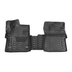 Tapis De Sol En Caoutchouc 3D Exclusive Compatible Avec Peugeot Traveller depuis 2018, Système de Fixation, Bord Haut, Inodore, Noir, Antidérapant, Toutes Saisons