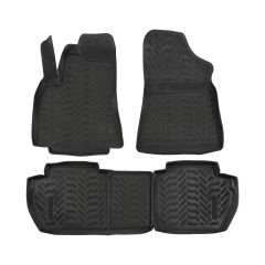 Tapis De Sol En Caoutchouc 3D Exclusive Compatible Avec Renault Kangoo 2008-2021, Système de Fixation, Bord Haut, Inodore, Noir, Antidérapant, Toutes Saisons